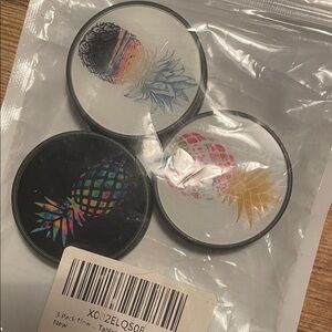 Pineapple Design Coasters - Black, Multicolor